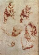 LEONARDO da Vinci Drawing of an Infant oil painting reproduction